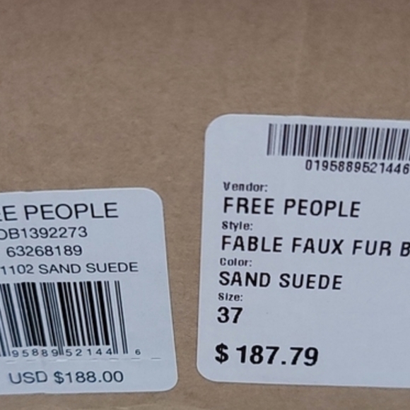 FREE PEOPLE Fable Faux Fur Boots Size 6.5 - Picture 8 of 9